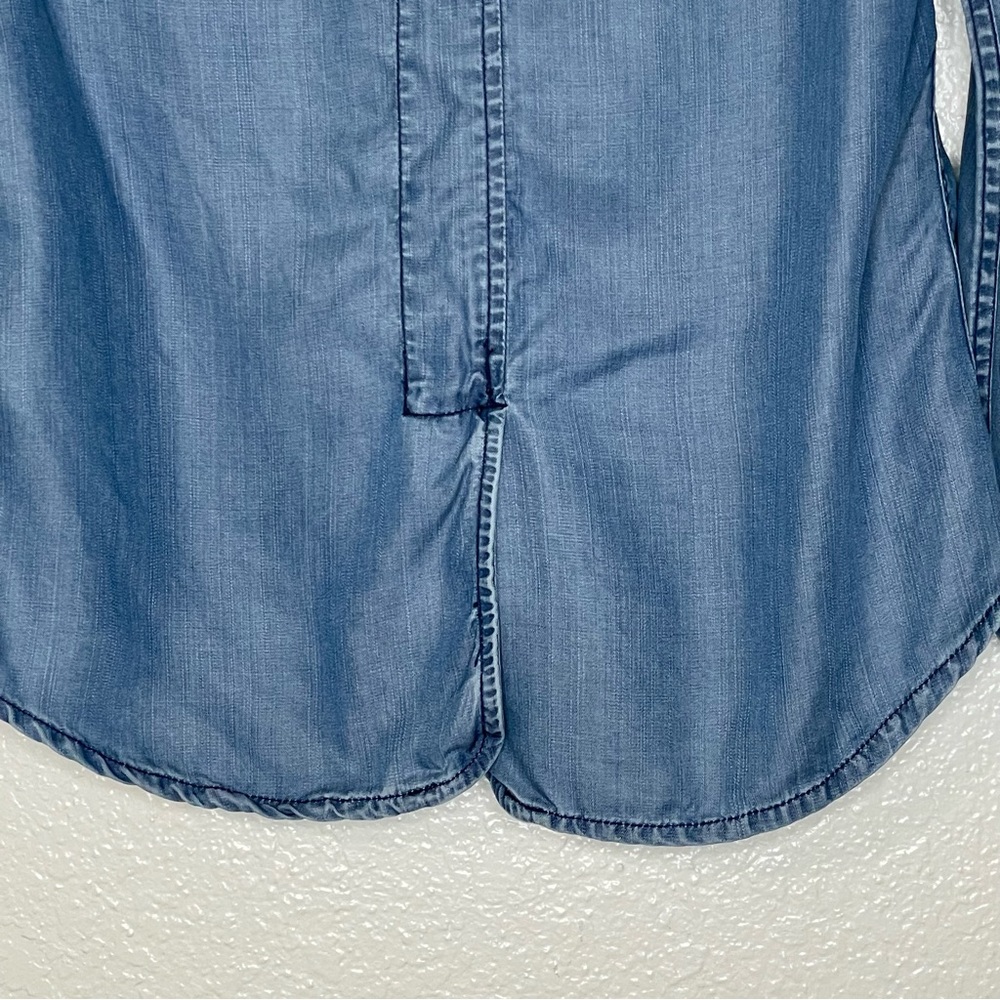 HOLDING HORSES Blue Denim Button-Down Shirt with Embroidered Yoke - Picture 4 of 9